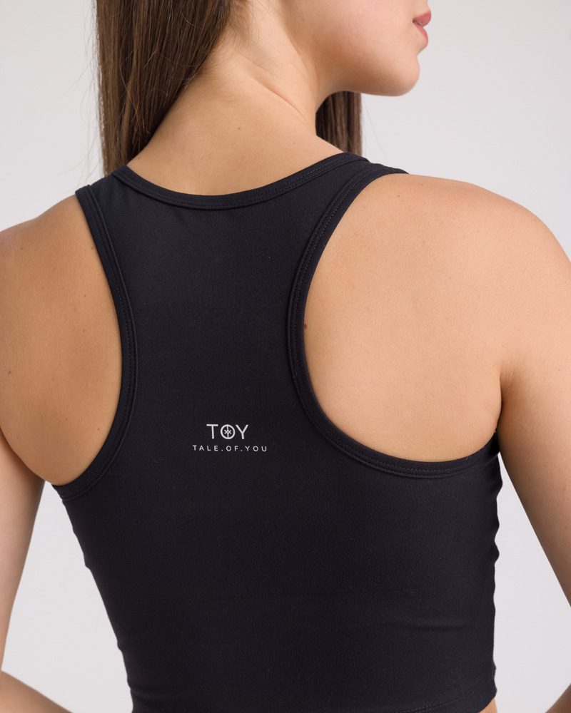 TOY Yoga Top (Back logo) - Black, S