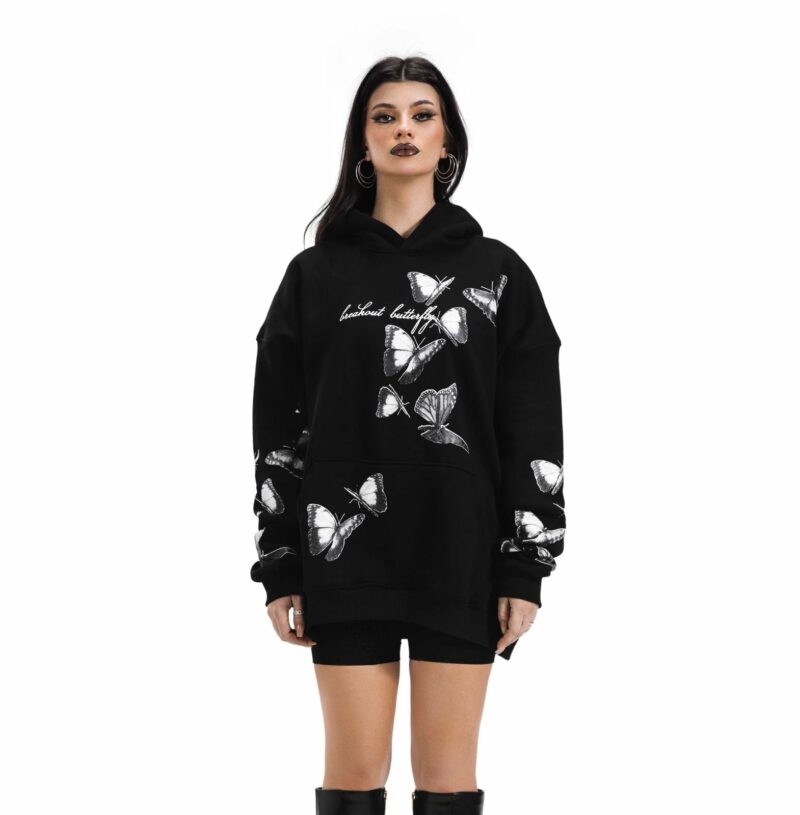 BREAKOUT BUTTERFLY Black Hoodie