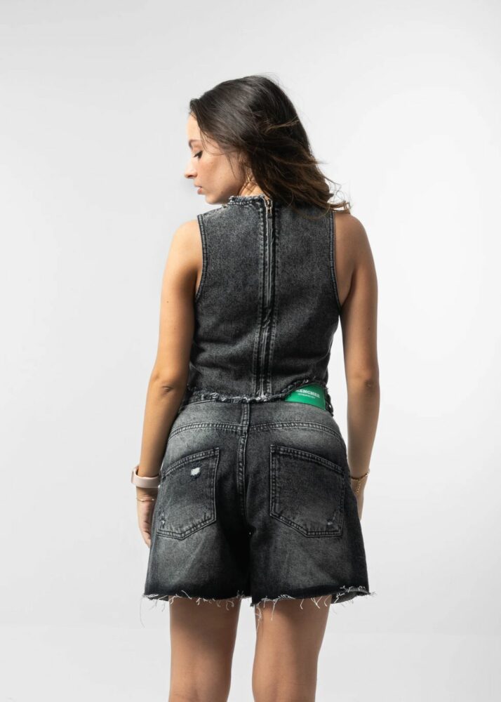 Dirty Black Denim Vest