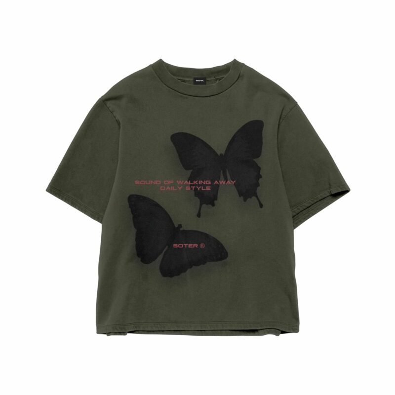 ESSENCE BUTTERFLY Olive T-shirt