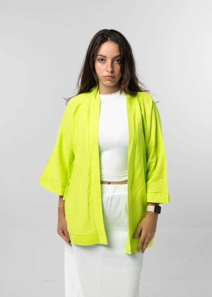 Lime Linen Cardigan