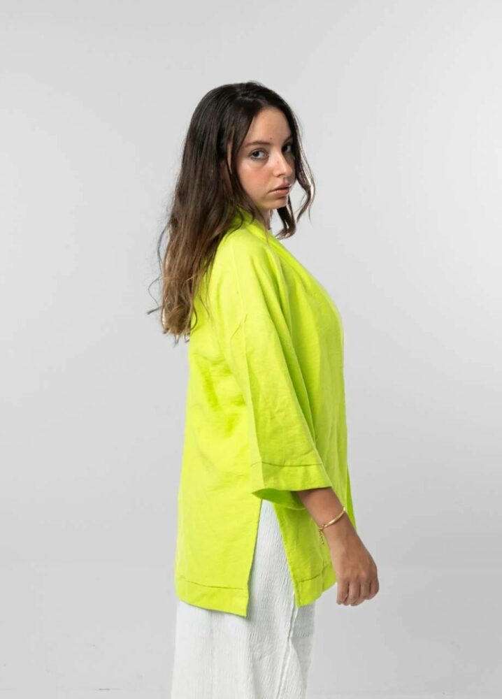 Lime Linen Cardigan