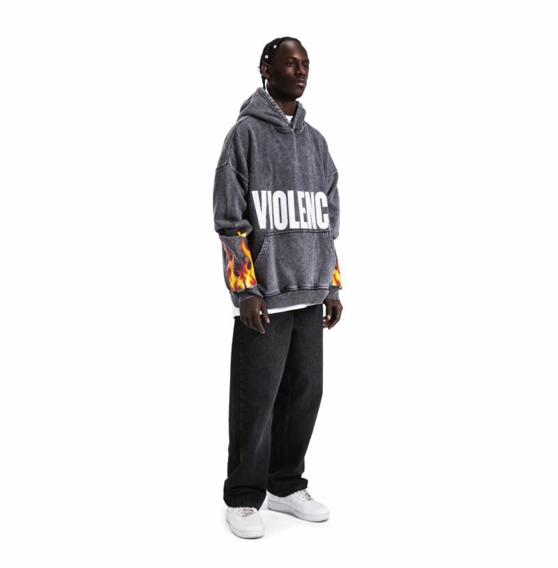 VIOLENCE Grey Washed Hoodie