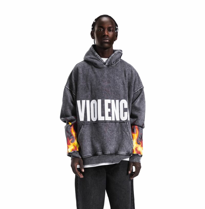 VIOLENCE Grey Washed Hoodie