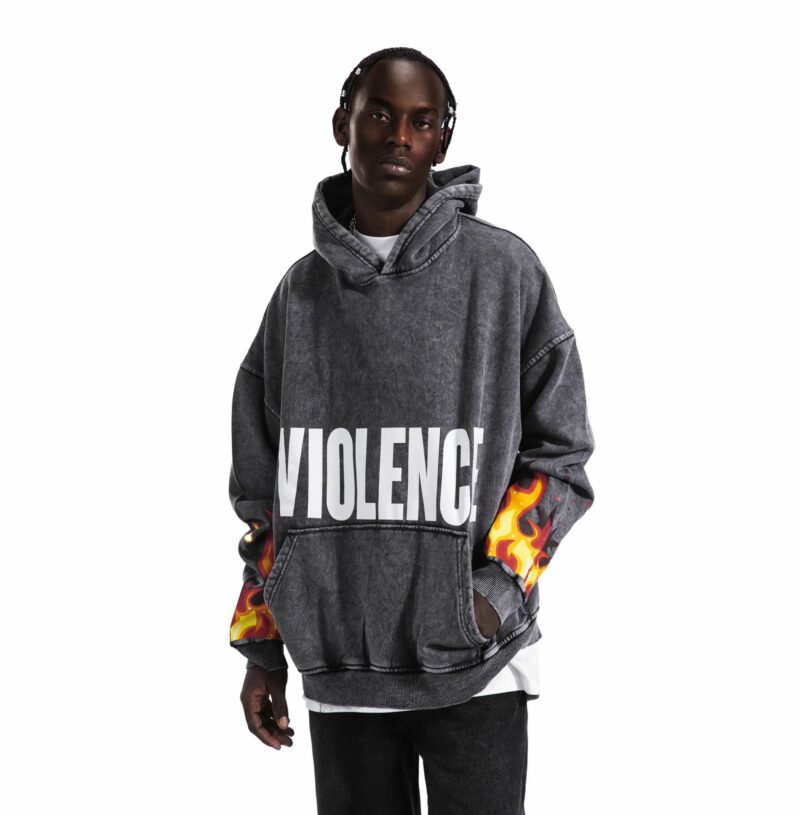 VIOLENCE Grey Washed Hoodie