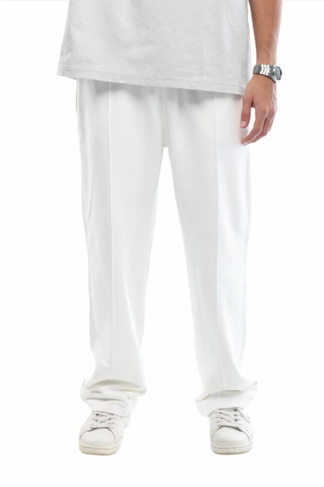 Front Seam Sweatpants - White