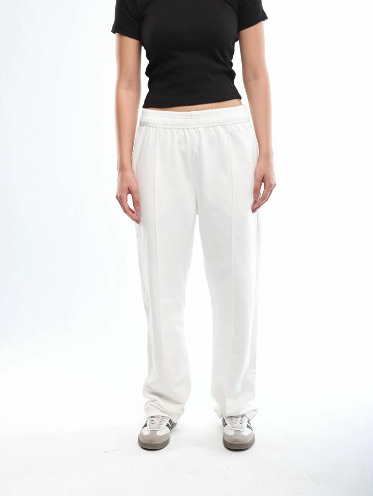 Front Seam Sweatpants - White