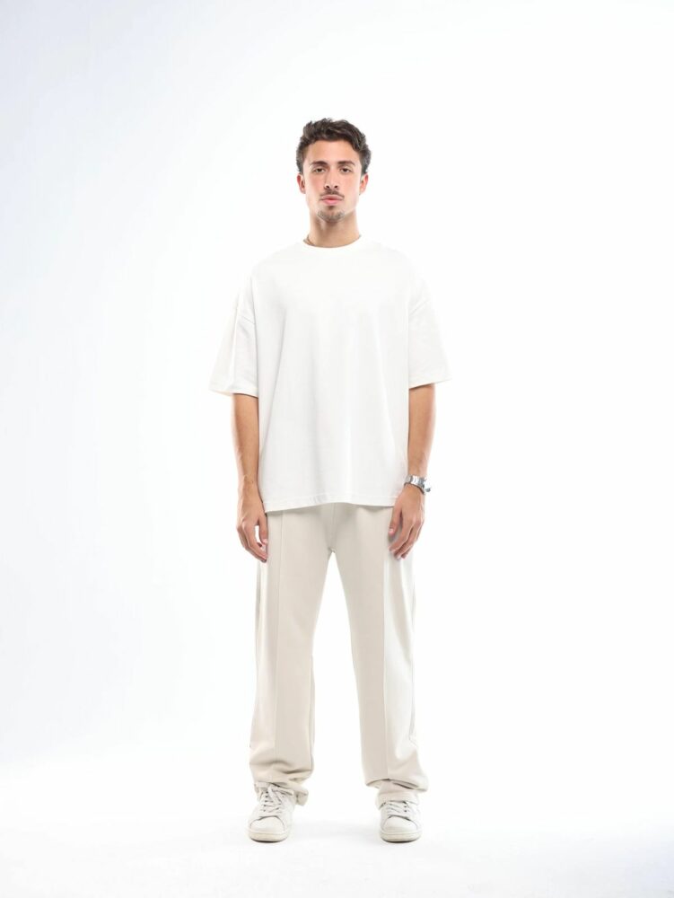 Front Seam Sweatpants - White