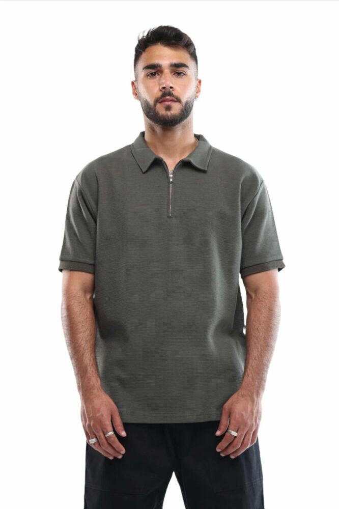 Olive Quarter Zip Shirt