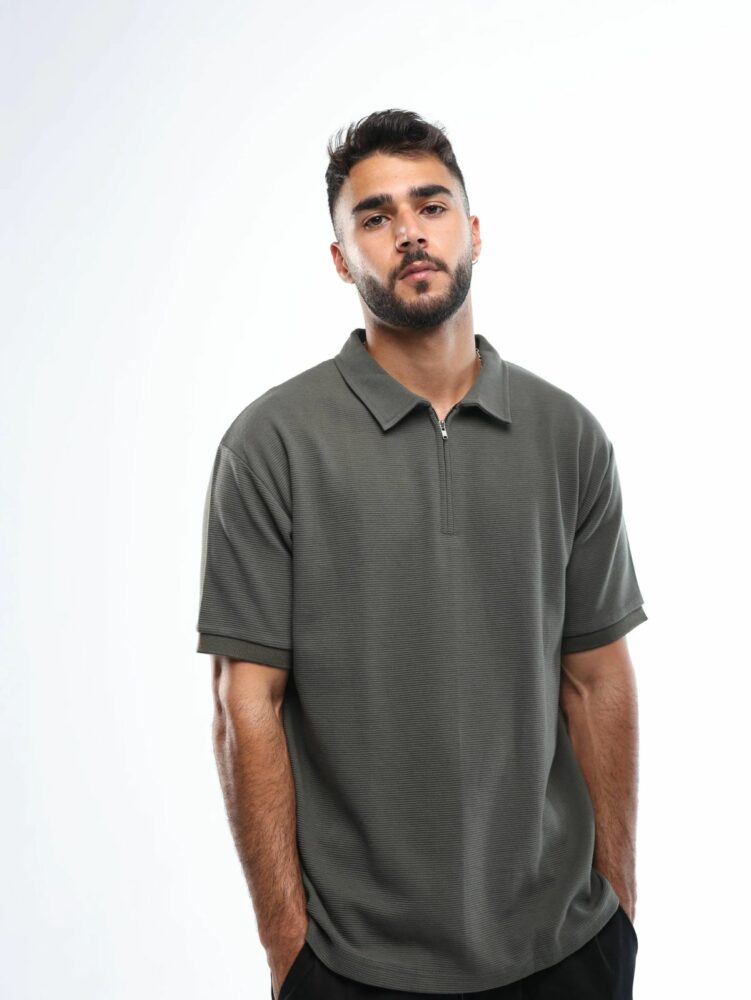 Olive Quarter Zip Shirt