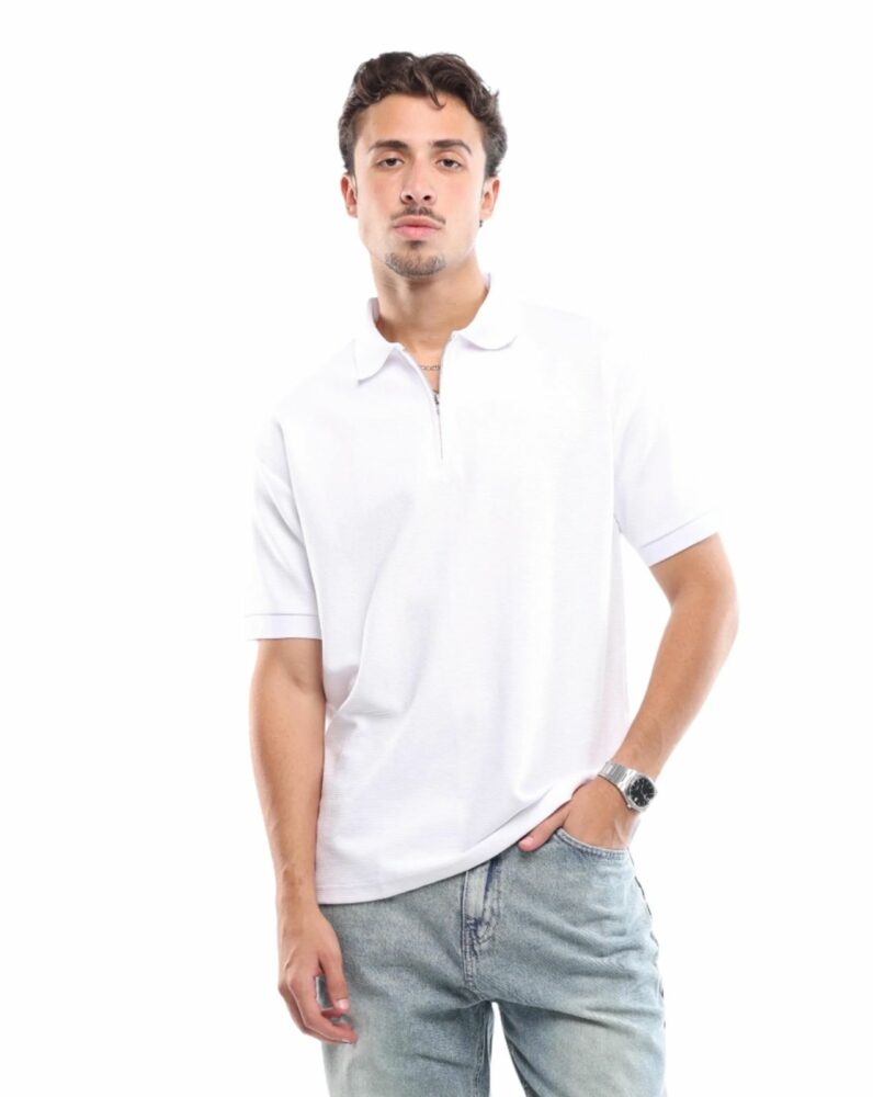 White Quarter Zip Shirt