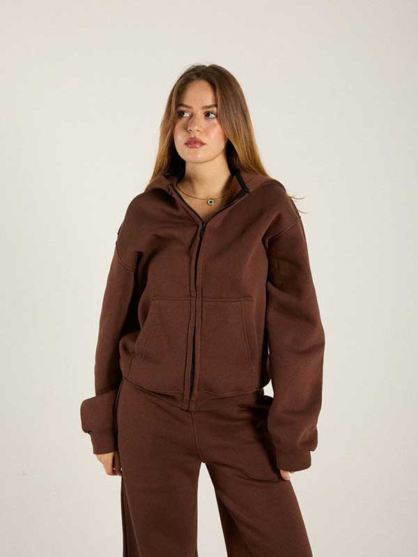 Brown Zip Up 2