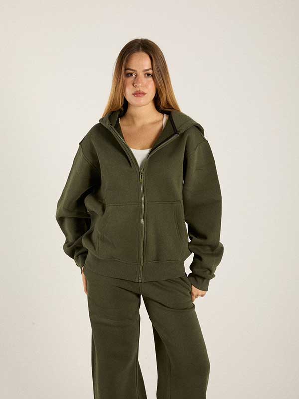 Olive Zip Up 4